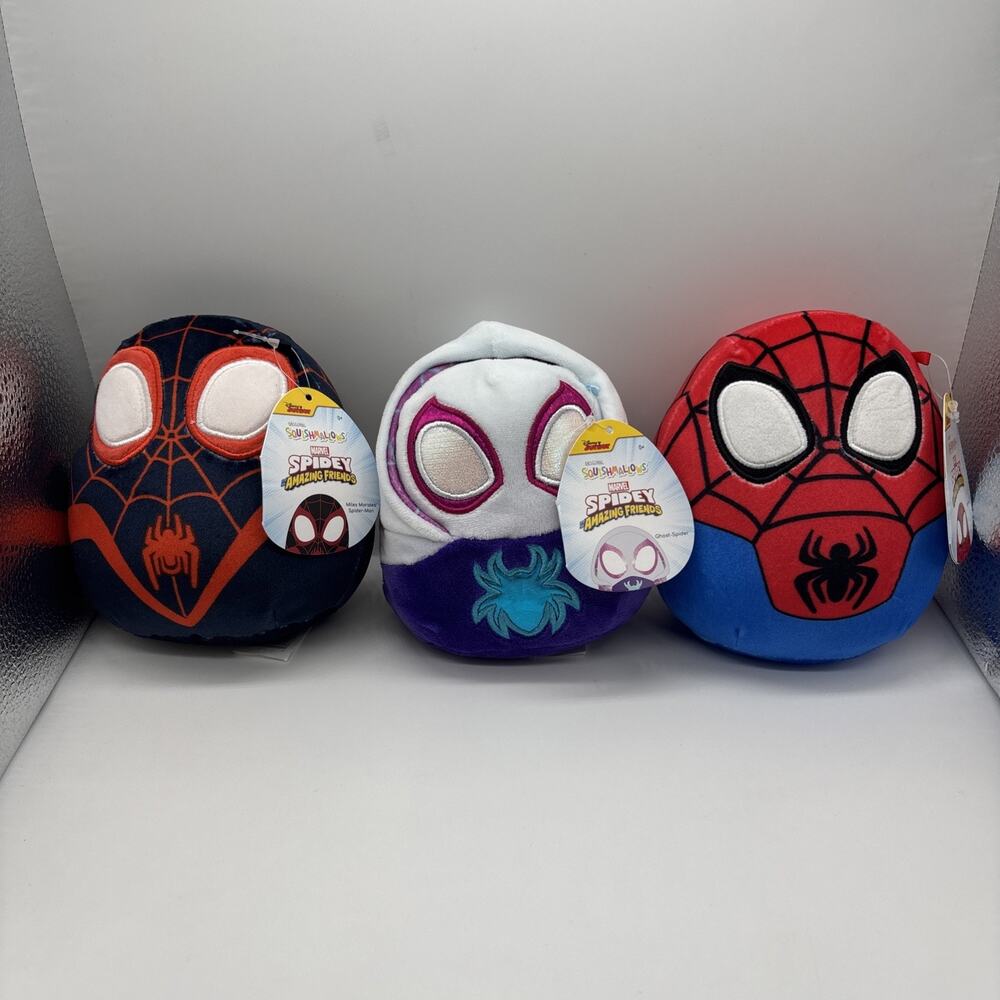 Squishmallow Spidey and his Amazing Friends Set Of 3 Miles Morales Ghost Spider